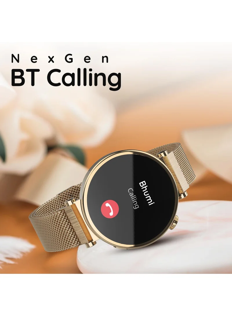 Pebble Vama 1.32" Smartwatch for Women, AMOLED Display, Bluetooth Calling, Always On, Female Health & SpO2 Monitoring, DIY Watch Faces, Stress Monitor, Alarm & Notifications