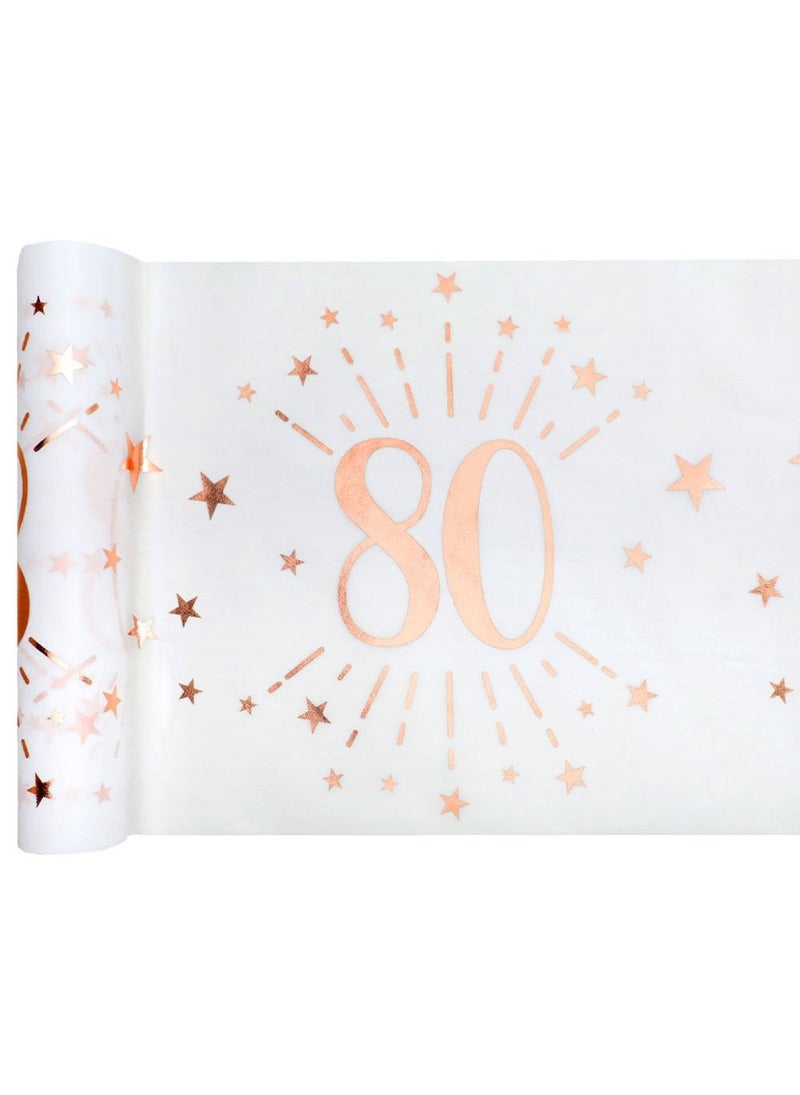 80-Years Birthday Anniversary Table Runner White 500x30cm