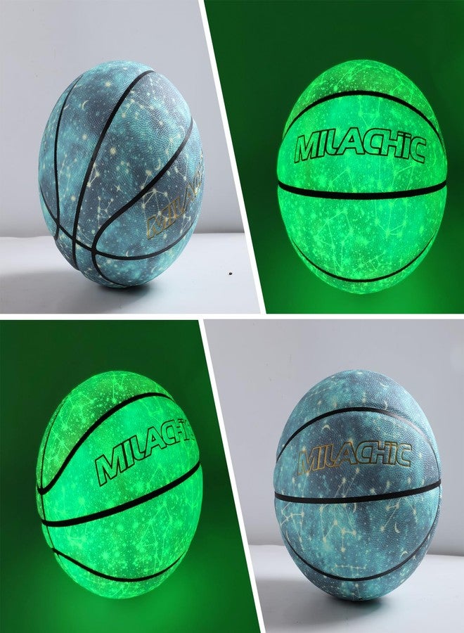 MILACHIC Glow in The Dark Basketball Size 6/28.5", Constellation Leather Luminous Glowing Basketball Gift for Teens, Youth, Men, Women Indoor-Outdoor Training - Image 2