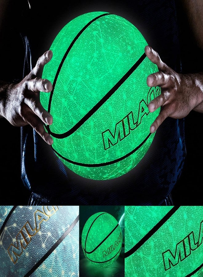 MILACHIC Glow in The Dark Basketball Size 6/28.5", Constellation Leather Luminous Glowing Basketball Gift for Teens, Youth, Men, Women Indoor-Outdoor Training - Image 4