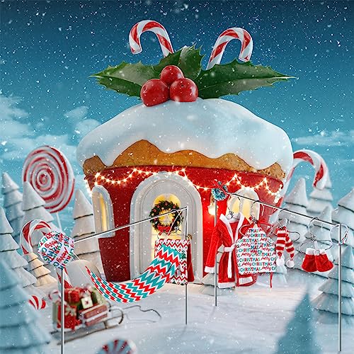 Bencailor Christmas Elf Accessories Elf Clothes Set Including Bathrobe Christmas Sleeping Bag Apron Hammock Shoes Scarf for Xmas New Year Party DecorVivid Style - Image 3