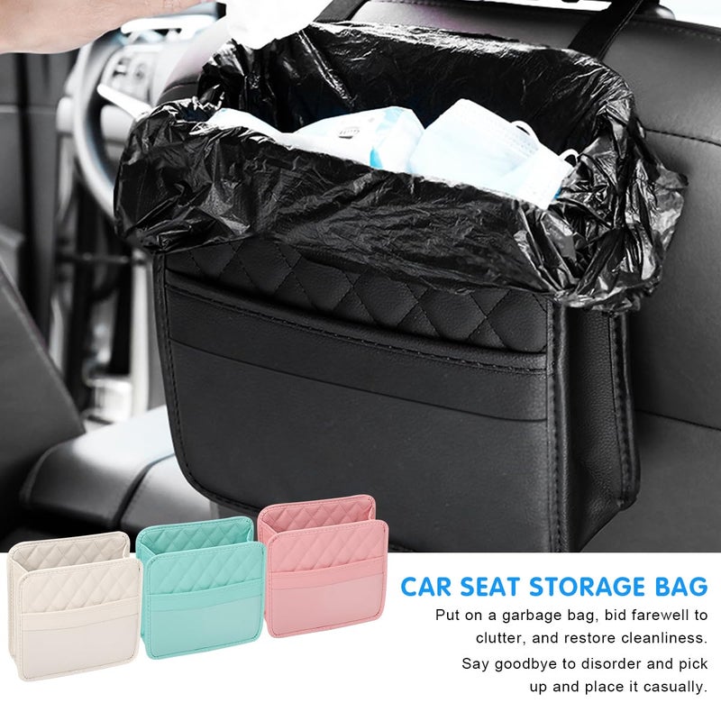 Mandark Car Seat Back Organizer, PU Leather Vehicle Backseat Hanging Storage Pocket, Multipurpose Auto Travel Essentials Accessories for Kids & Adults, Universal for Most Cars (Pink) - Image 5