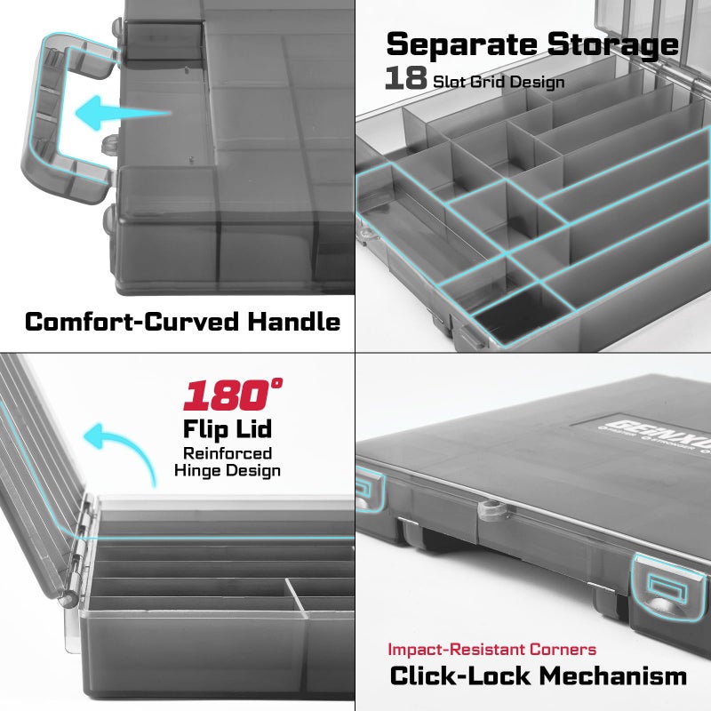 Geinxurn 98Pieces 1â€/2â€ Impact Screwdriver Bits Set, Magnetic S2 Steel (Phillips/Slotted/Square/Torx/Hex/Security Torx) Driver Bits Tips,Impact Bit Holder and Nut Driver with Grey Storage Box Case - Image 4