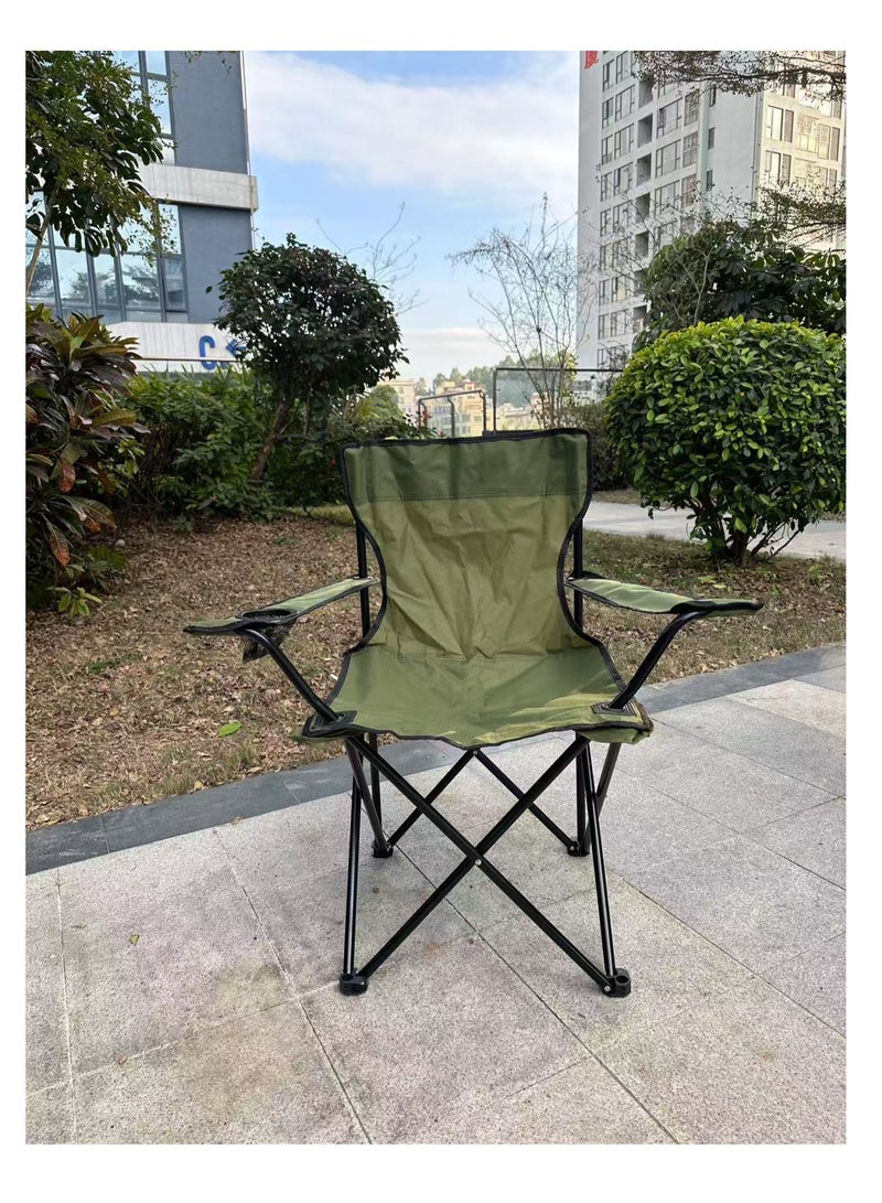 CIMIA Camping Chair,Portable Folding Outdoor Chair with Carrying Bag,80*50*50cm,Army green  - Image 2