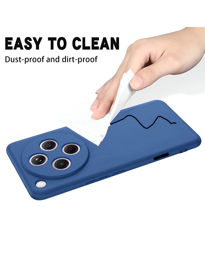 Wtech Oppo Find X8 Pro 5G 2024 Premium Soft Liquid Silicone Case Cover - Navy Blue - Image 5