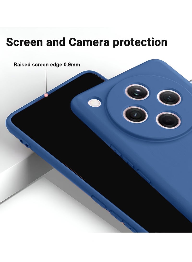Wtech Oppo Find X8 Pro 5G 2024 Premium Soft Liquid Silicone Case Cover - Navy Blue - Image 3