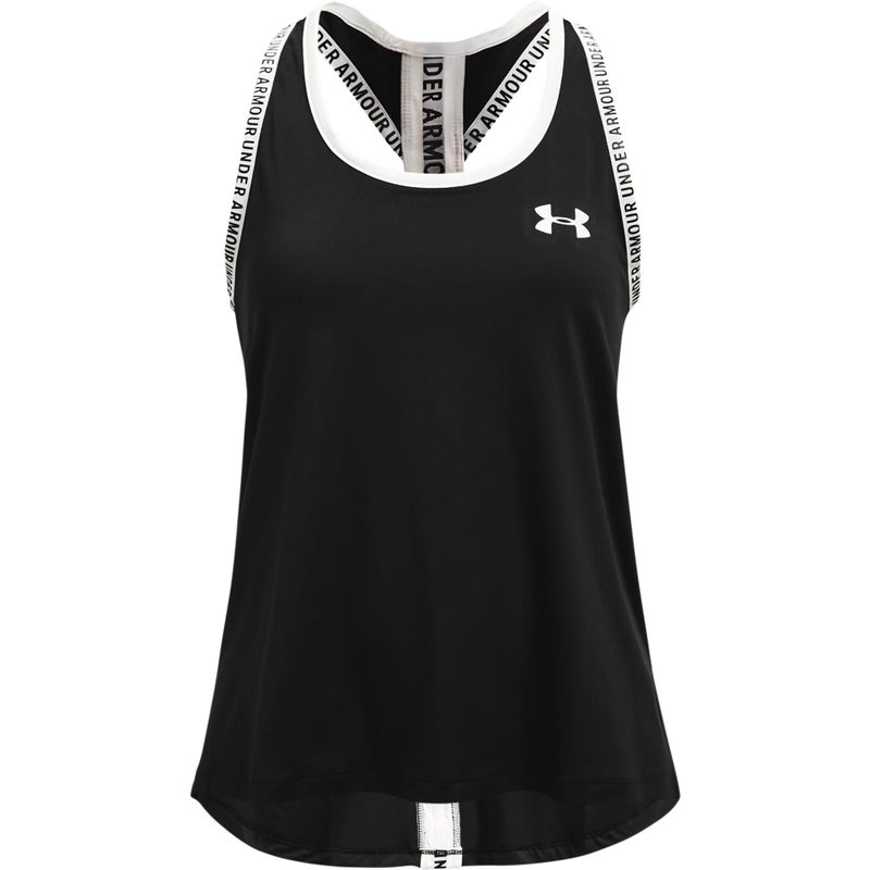 Under Armour girls Knockout Tank Top , Black (001)/White , Youth X-Large - Image 3
