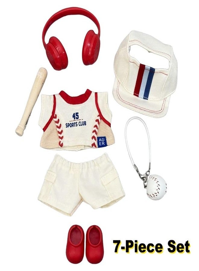 Pmuul 17cm/15cm Doll Clothes Suitable for Labubu: Stylish and Cute Baseball Outfit (Doll Not Included) Pants+Baseball Cap+Baseball Uniform+Headphones+Ball+bat+Shoes - Image 2