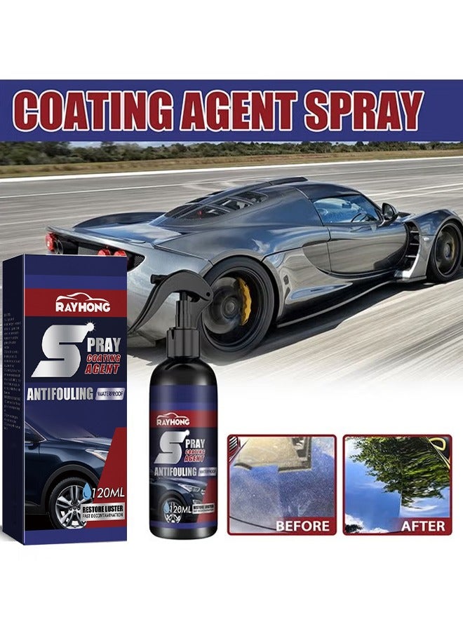 RAYHONG Ceramic Car Coating Spray, 3 In 1 High Protection Express Car Coating Spray, High Protection Nano Coat, Anti Dirt, Boost Gloss, 120ML With Towel And Sponge - Image 2