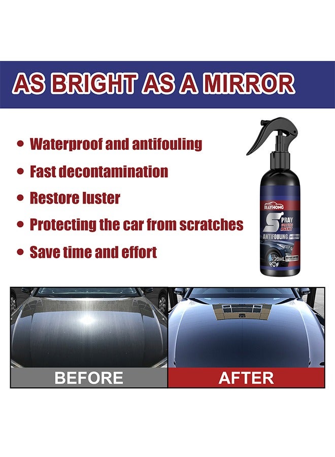 RAYHONG Ceramic Car Coating Spray, 3 In 1 High Protection Express Car Coating Spray, High Protection Nano Coat, Anti Dirt, Boost Gloss, 120ML With Towel And Sponge - Image 4