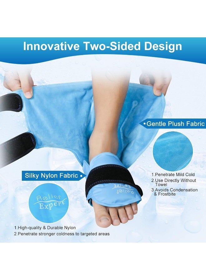 Relief Expert Ankle Foot Ice Pack Wrap, Reusable Gel Cold Pack with Cold Compress Therapy for Achilles Tendon, Heel Ice Pack for Soothing and Recovery - Blue - Image 5