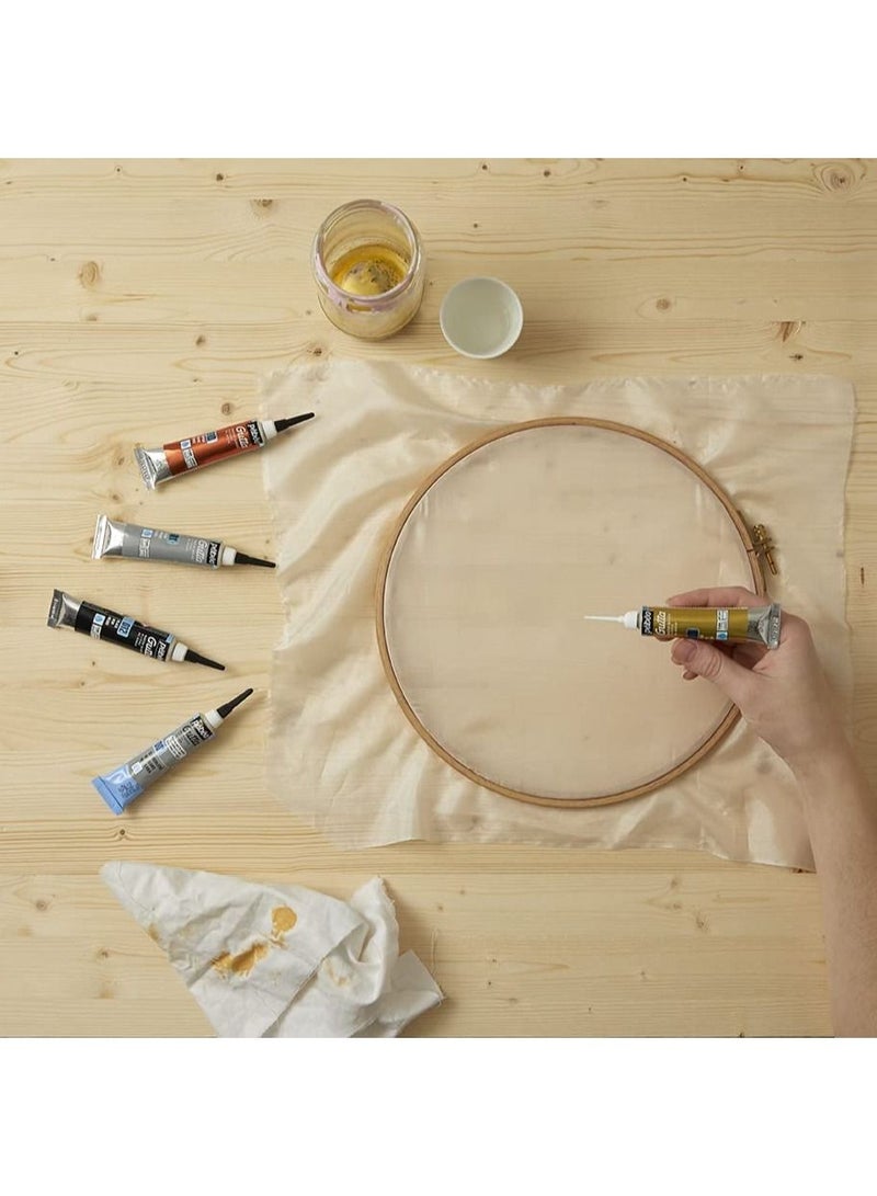 Pebeo Setasilk Silk Painting Water-Based Gutta Tube, 20 ml Silver - Image 5