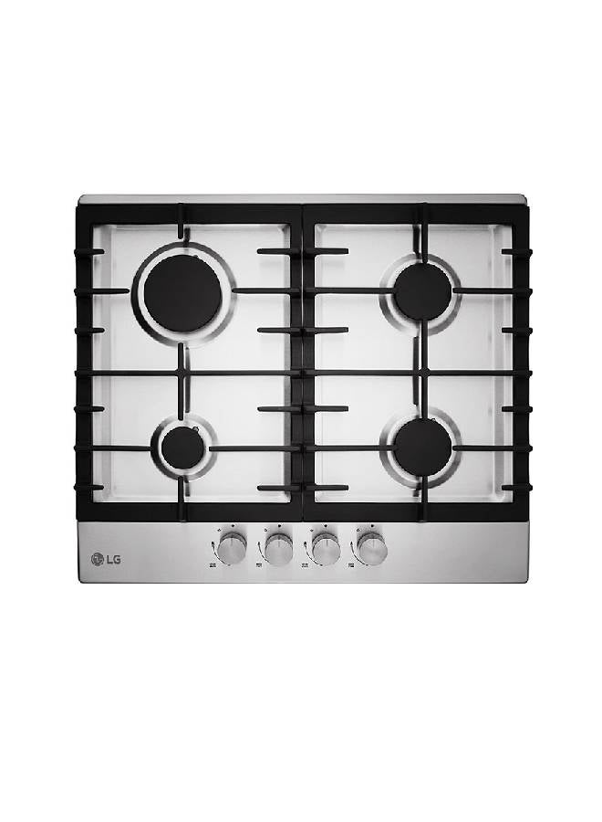 LG Built-in Gas Hob with 4 Burners HU641BBG Silver/Black - Image 1