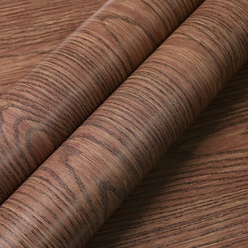 HOMEMATES Self-Adhesive Wallpaper Waterproof Old Furniture Vinyl Stickers Wooden Door Wardrobe Desktop PVC Wall Papers 45 X 304 CM- (Walnut Brown) - Image 2