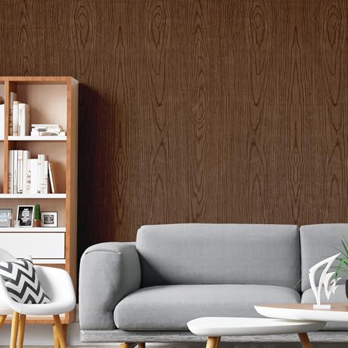 HOMEMATES Self-Adhesive Wallpaper Waterproof Old Furniture Vinyl Stickers Wooden Door Wardrobe Desktop PVC Wall Papers 45 X 304 CM- (Walnut Brown) - Image 3