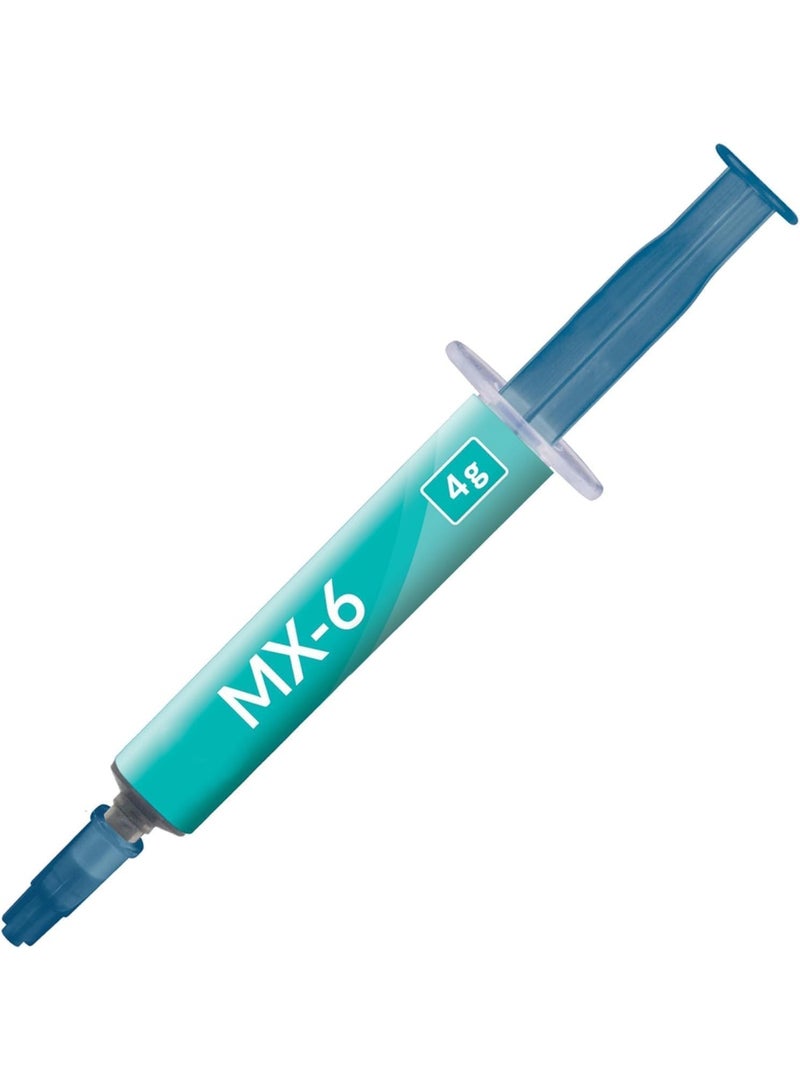 معجون حراري MX-6 عالي الأداء 4 جرام لوحدات المعالجة المركزية، أجهزة الألعاب، بطاقات الرسوميات، وأجهزة الكمبيوتر المحمولة - غير موصل، رمادي - Image 1