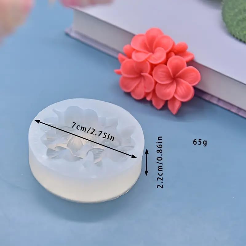 LEGACYCART Plumeria Flower Silicone Mold 3D Cute Flower Resin Candle Molds for Candle Making Silicone Fondant Chocolate Cake Decorating Mold Candle Soap Wax Resin Concrete Clay Casting Craft Mould (PACK OF 2) - Image 2