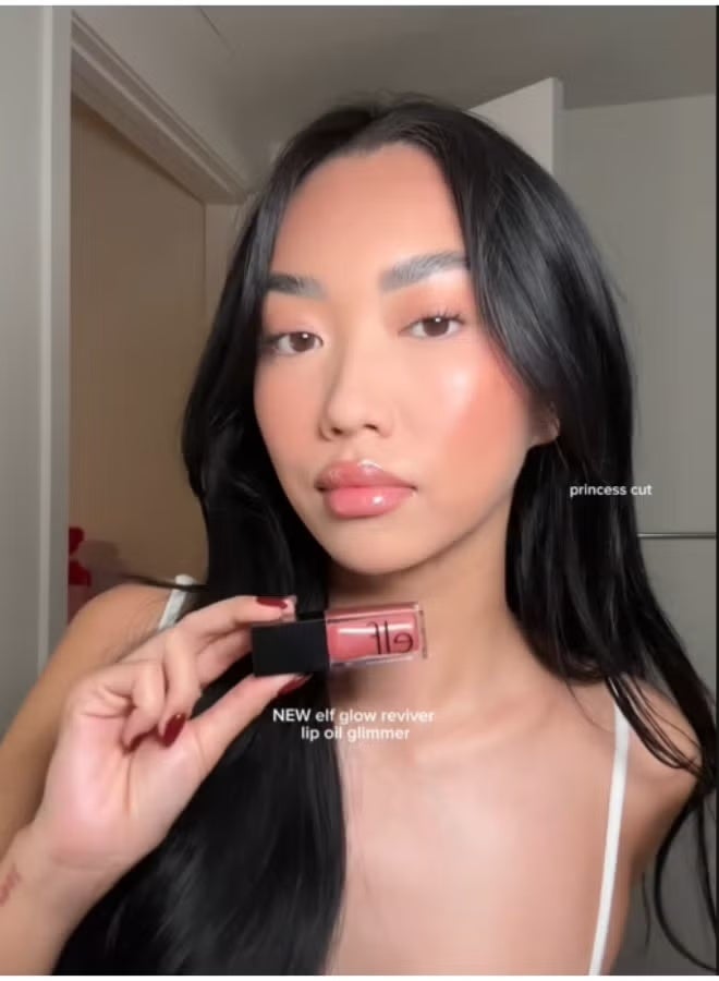 إلف زيت الشفاه جلو ريفايفر، مغذي ومرطب بلمسة نهائية لامعة ولون خفيف، برائحة النعناع، ​​غير لزج، نباتي ولم يُختبر على الحيوانات، بقصة برنسيس - Image 3