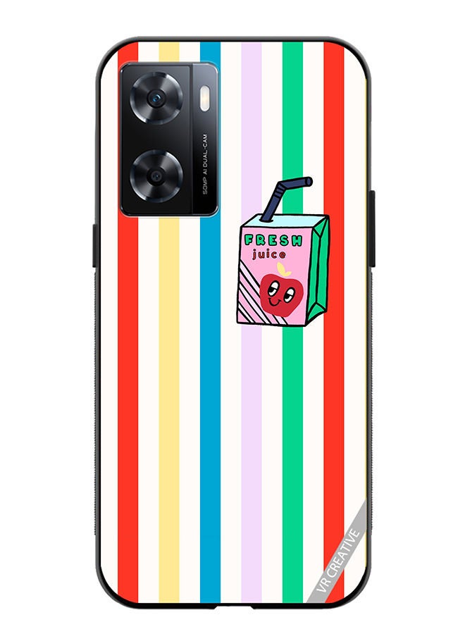 VR CREATIVE Protective Case Cover For OnePlus Nord N20 SE Summer Stripe Fresh Juice Apple Fruit Design Multicolour - Image 1