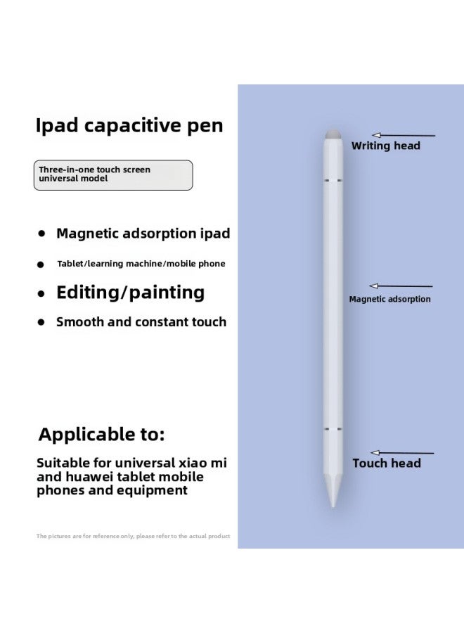 Loquat Active IPad Capacitive Pen Magnetic Suction Suitable For Applepencil Second Generation Tablet Touch Screen Pen For AppleAnti-touch-Color:Compatible With Stylus Mobile Phones/tablets 【three-in-one Mu  - Image 1