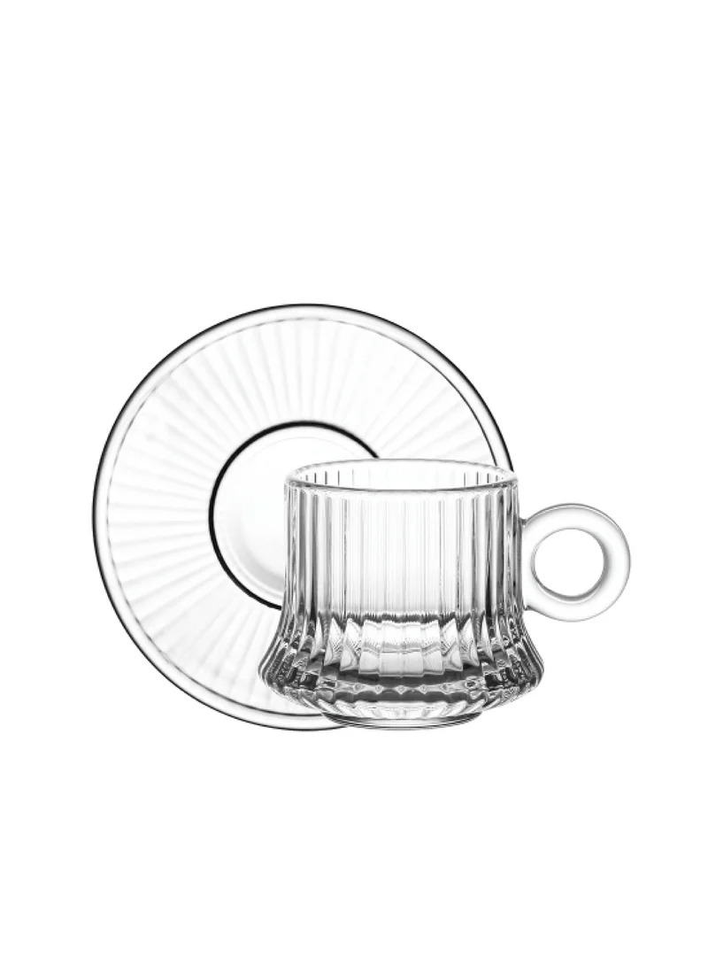 Cuisine Art Doyalex Glass by Cuisine Art Tea Cup & Saucer Set - 190ml, 12-Pieces, Transparent (CS-058C)