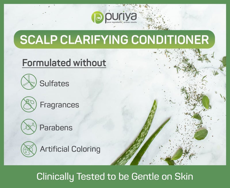 Puriya Sulfate Free Hair Conditioner with Tea Tree Oil, Moisturizing Treatment for Dry, Itchy, Flaky Scalp and Damaged Hair, For Men and Women, 16 Ounce - Image 3