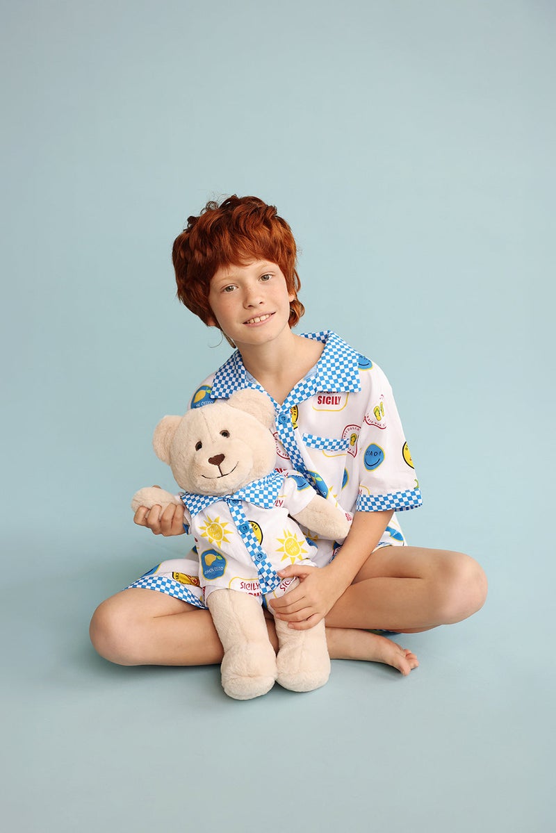 Luna Mia 'Sicily' Pyjama Set With Matching Teddy Bear - Image 3
