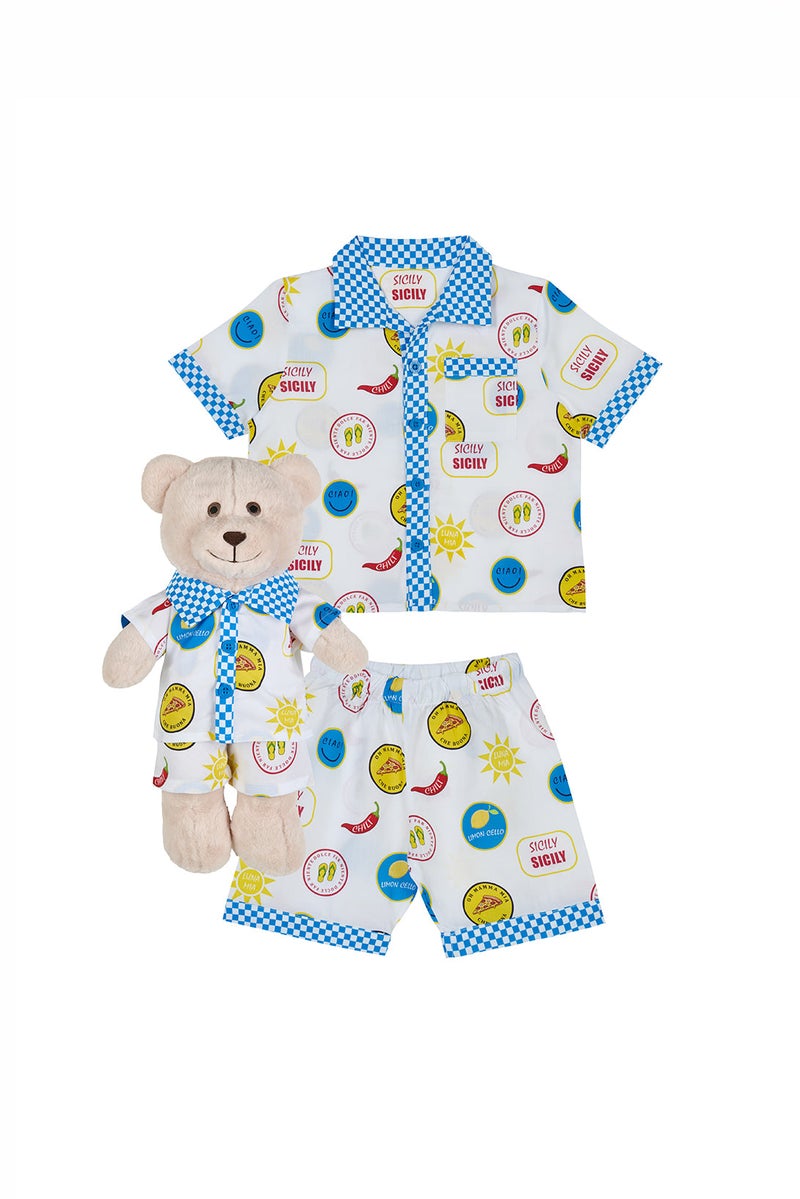 Luna Mia 'Sicily' Pyjama Set With Matching Teddy Bear - Image 4