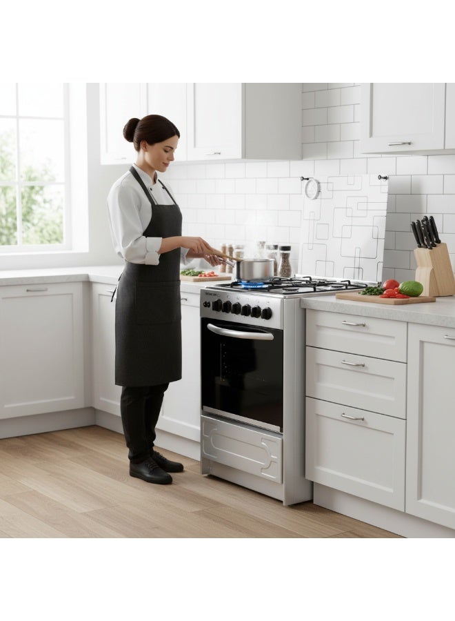 Techno Fire Silver Cooker With Grill 4 Burners 55x55cm - Image 4