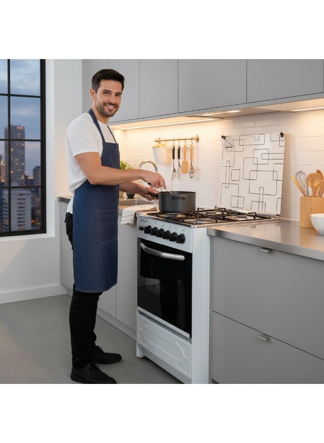 Techno Fire Silver Cooker With Grill 4 Burners 55x55cm - Image 5