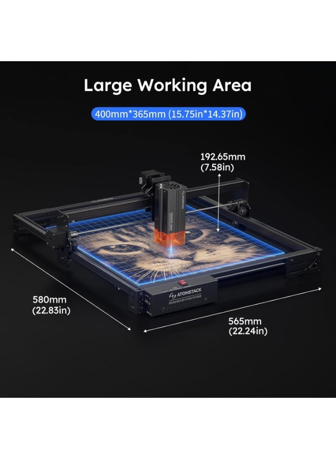 اوتومستاك ATOMSTACK 20W الليزر النقش، A20 PRO V2 الليزر القطع، آلة النقش الليزر عالية الدقة للهدايا الشخصية، بطاقات العمل، الخشب، المعدن، الأكريليك، الجلد - Image 5
