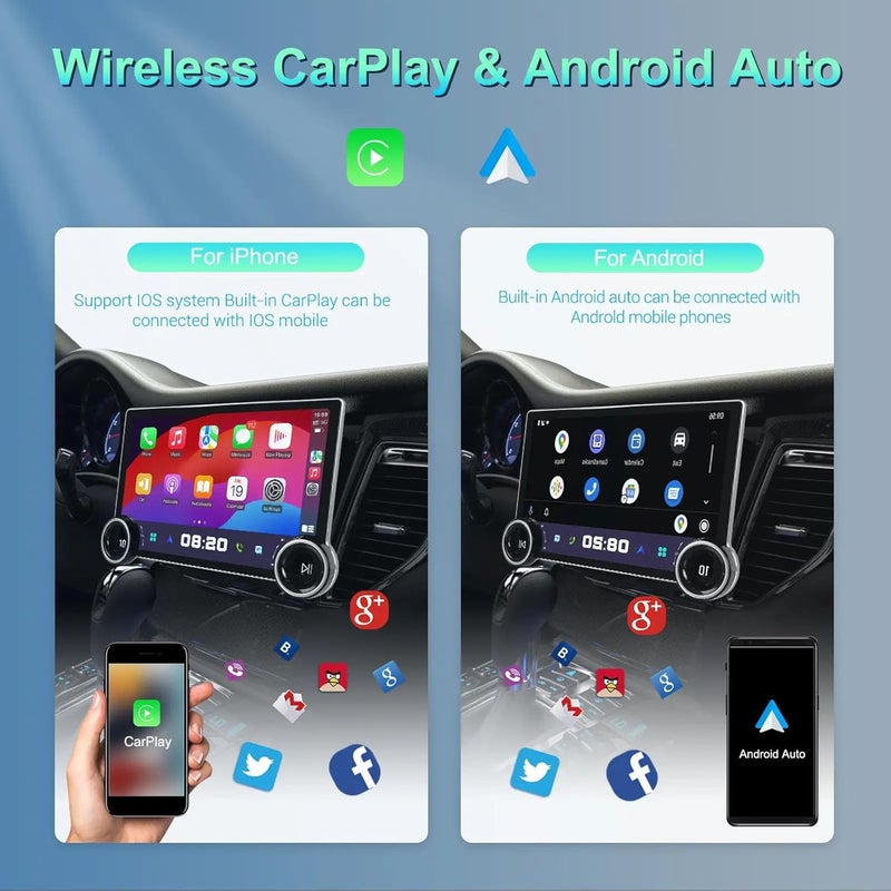 Car Display Screen 10-Inch,2/32GB,Dual Knobs,HD 1280 * 720, Carplay, Android Auto,Supported Parking Camera, GPS, Steering Wheel Control, Android 14,Included Frame Connection Cables - Image 4