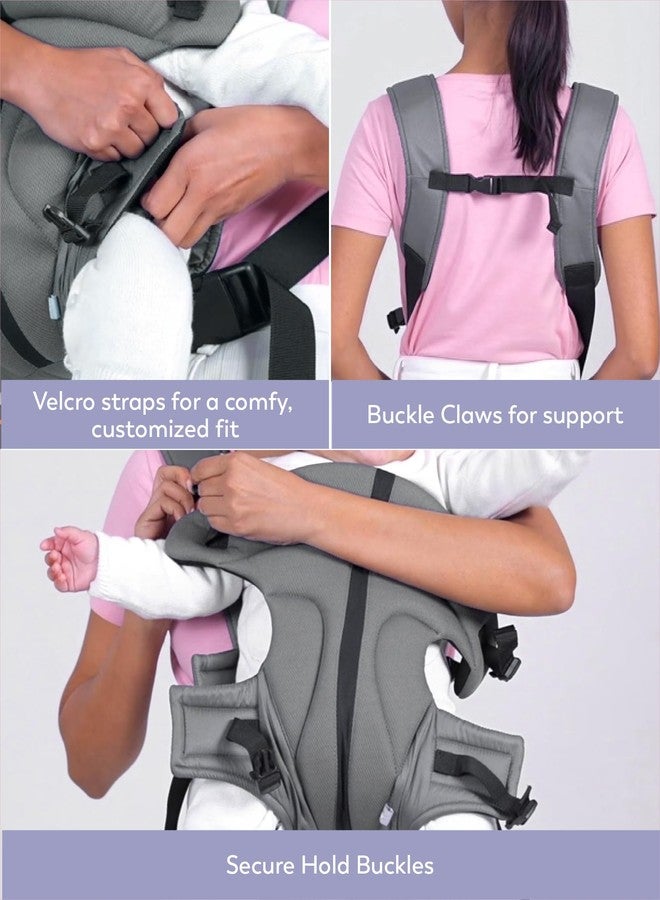 Mi Arcus 3-in-1 Multifunctional Baby Carrier with Breathable Fabric,Adjustable Padded Straps, and Foldable Head Rest - Grey - Image 3