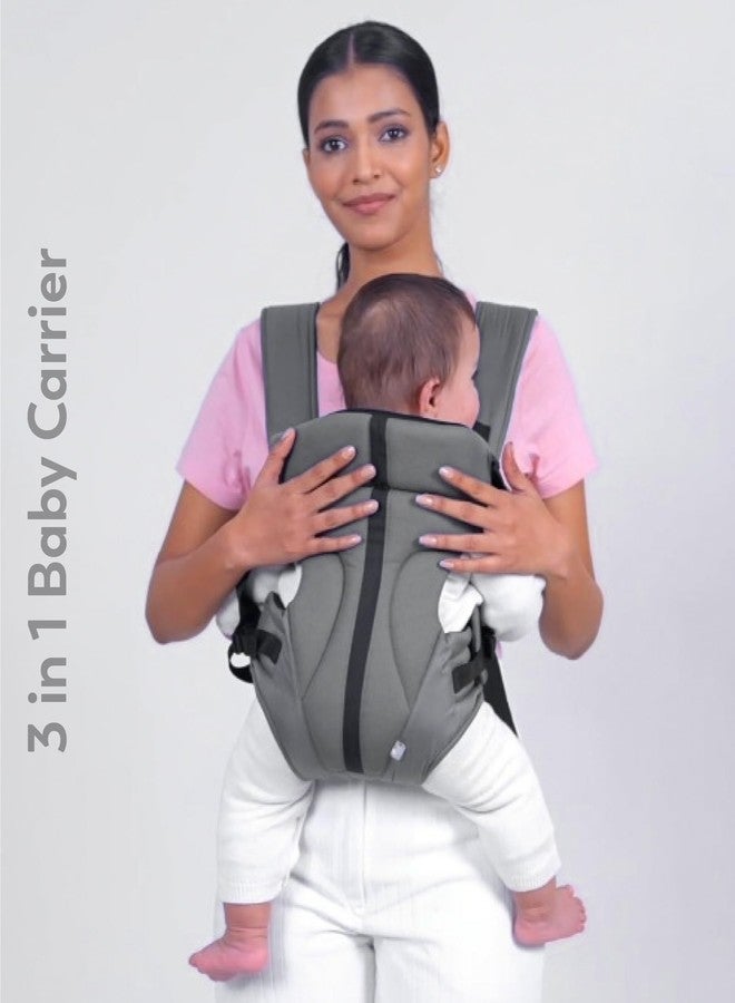 Mi Arcus 3-in-1 Multifunctional Baby Carrier with Breathable Fabric,Adjustable Padded Straps, and Foldable Head Rest - Grey - Image 2