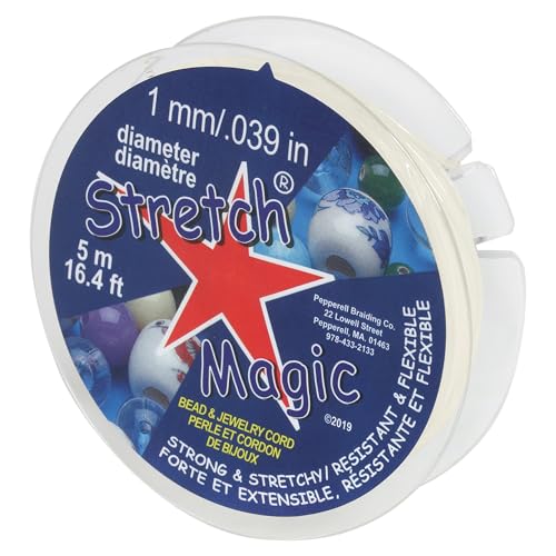 Stretch Magic Elastic Beading Cord – Pearl Color, 1mm in Diameter, 5-Meter (16.4 ft) - Easy to Knot, Strong & Stretchy String for Making Beaded Jewelry - Image 1