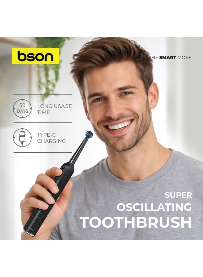 BSON Premium Sonic Electric Toothbrush for Adults, Advanced Whitening & Plaque Removal, 15 Cleaning Modes, Deep Clean & Gum Care, IPX7 Waterproof, Type C Powered, 3 Brush Heads, Luxury Travel Case - Image 2
