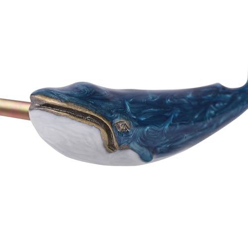 SOFFEE DESIGN Set of 2 Vintage Metal Cabinet Knob Dresser Drawer Pulls with Blue Whale Shape, Distressed Occean Style Closet Handles, Antique Door Knobs with Mounting Screws - Blue - Image 5