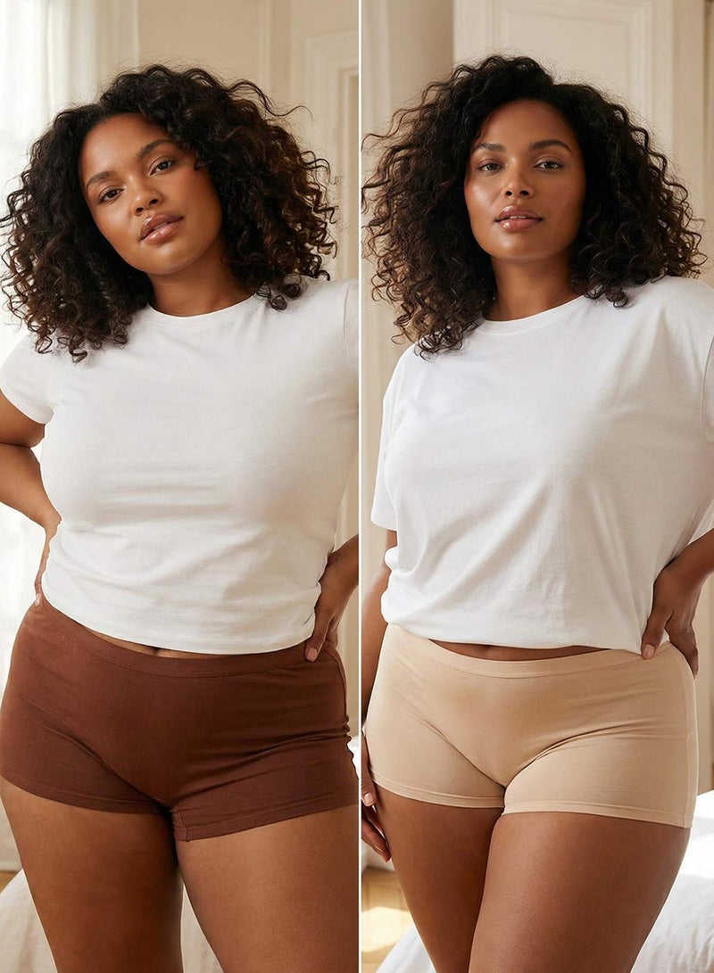 trendyol BrownTan 2 Pack Boxer Briefs Tbbss23Cm00025 - Image 1