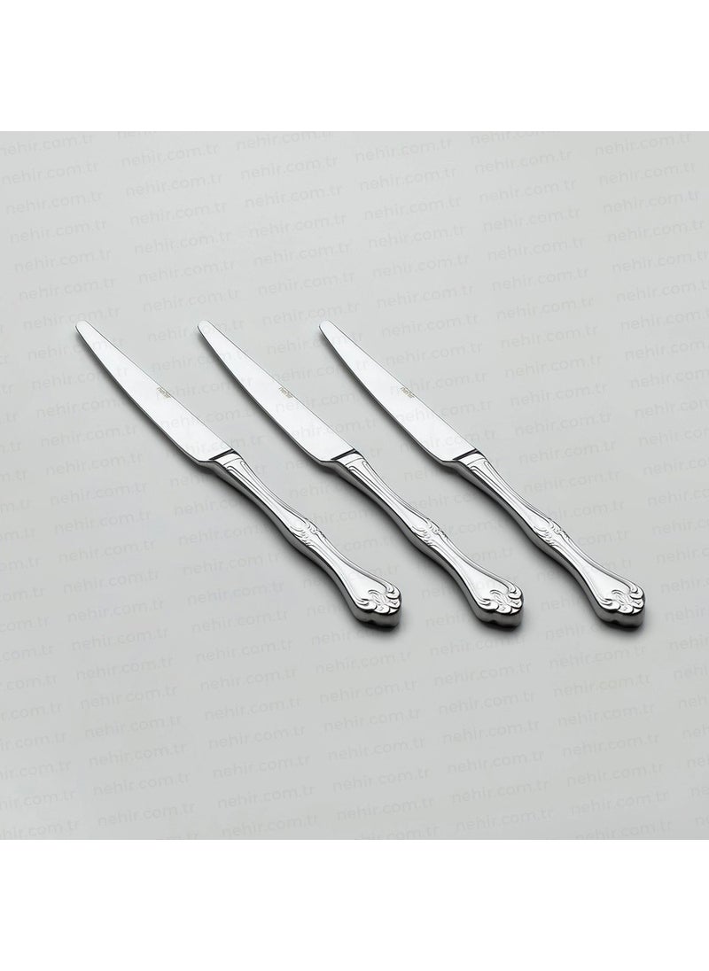 Nehir Lalezar Plain Dinner Knife Set of 6  - Image 1