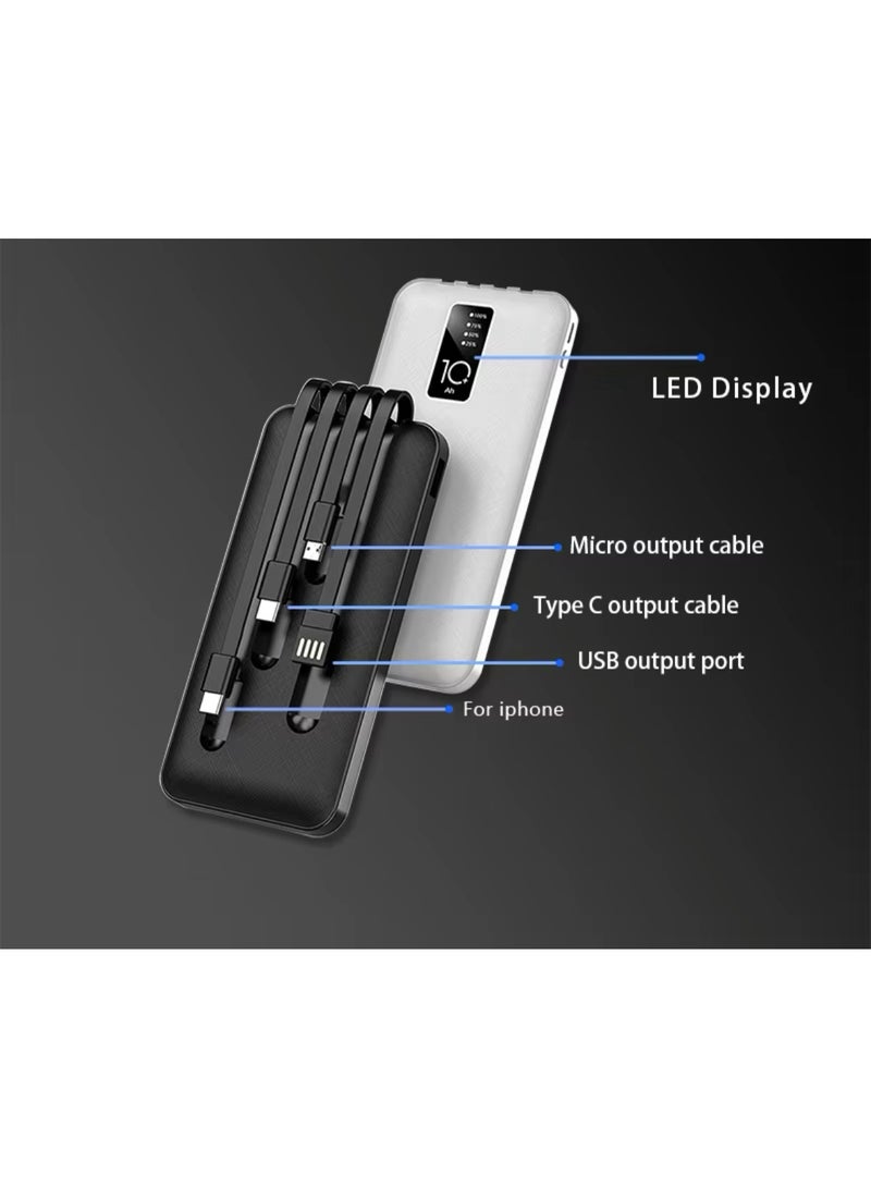 BOLICE BO-17 10000mAh Power Bank With Charging Cable Micro / Type-C / Lightning - 2.1A Portable Mobile Power Series - High-Quality Polymer - Image 2