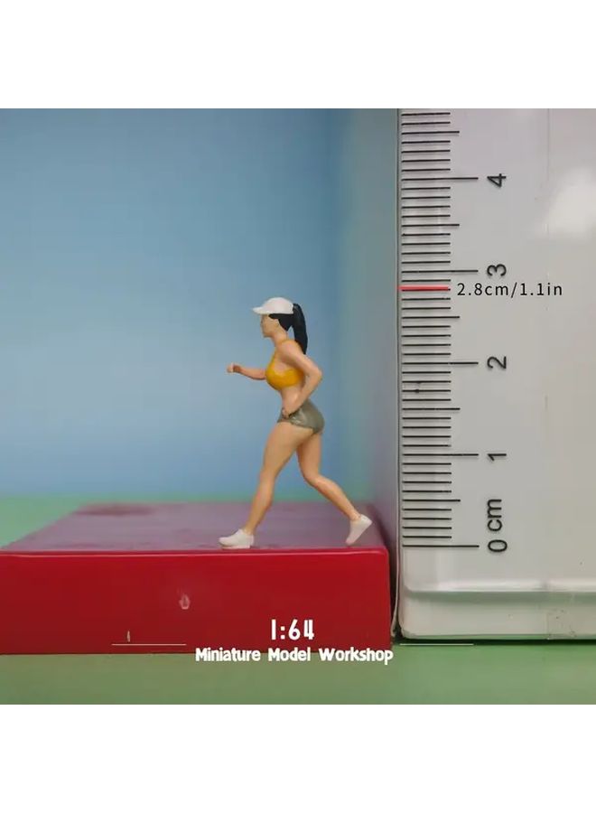 High Precision 1 64 Scale Running Woman Miniature Model ABS Resin Cinnamon Color for Collectors - Image 2
