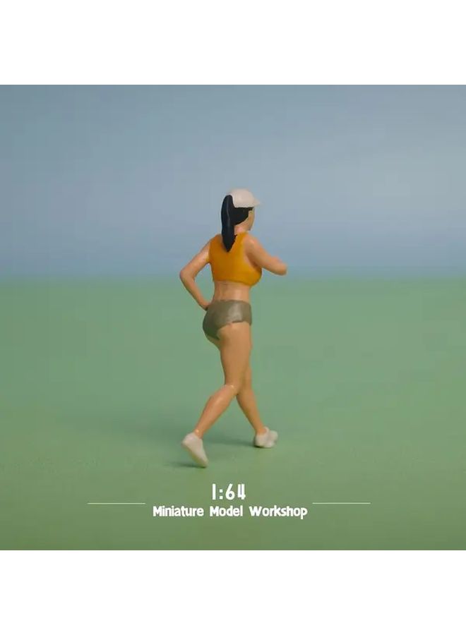 High Precision 1 64 Scale Running Woman Miniature Model ABS Resin Cinnamon Color for Collectors - Image 3