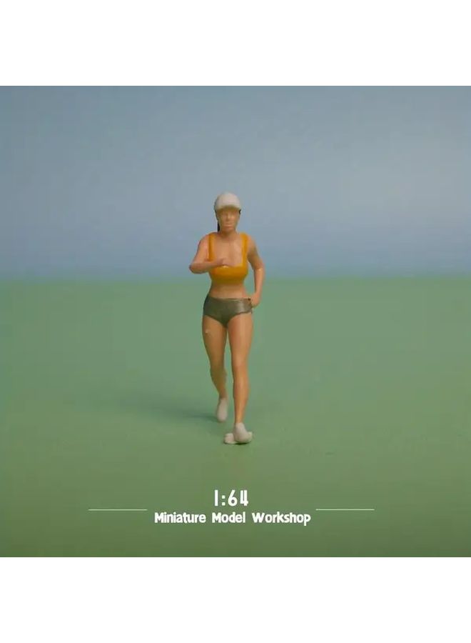 High Precision 1 64 Scale Running Woman Miniature Model ABS Resin Cinnamon Color for Collectors - Image 4