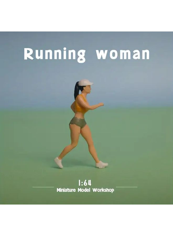 High Precision 1 64 Scale Running Woman Miniature Model ABS Resin Cinnamon Color for Collectors - Image 1