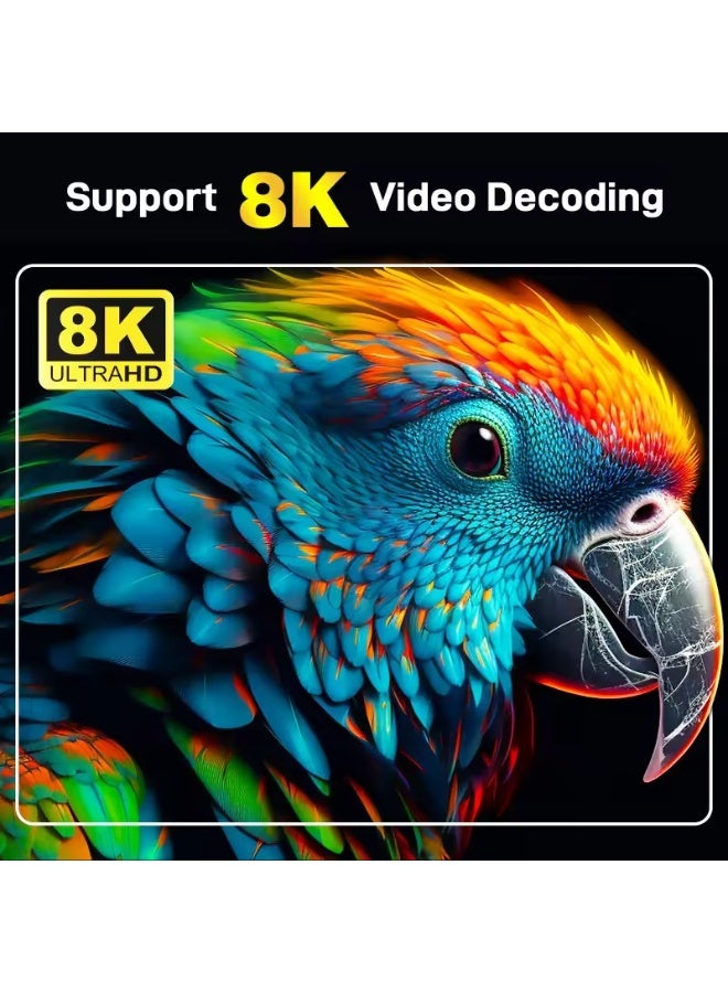 تلفزيون صندوق تلفزيون أندرويد 14.0 ، صندوق تلفزيون أندرويد 2GB ذاكرة الوصول العشوائي 16GB ROM 8K واي فاي ، صندوق تلفزيون أندرويد 2.4G / 5G واي فاي بلوتوث 5.0 USB - Image 3