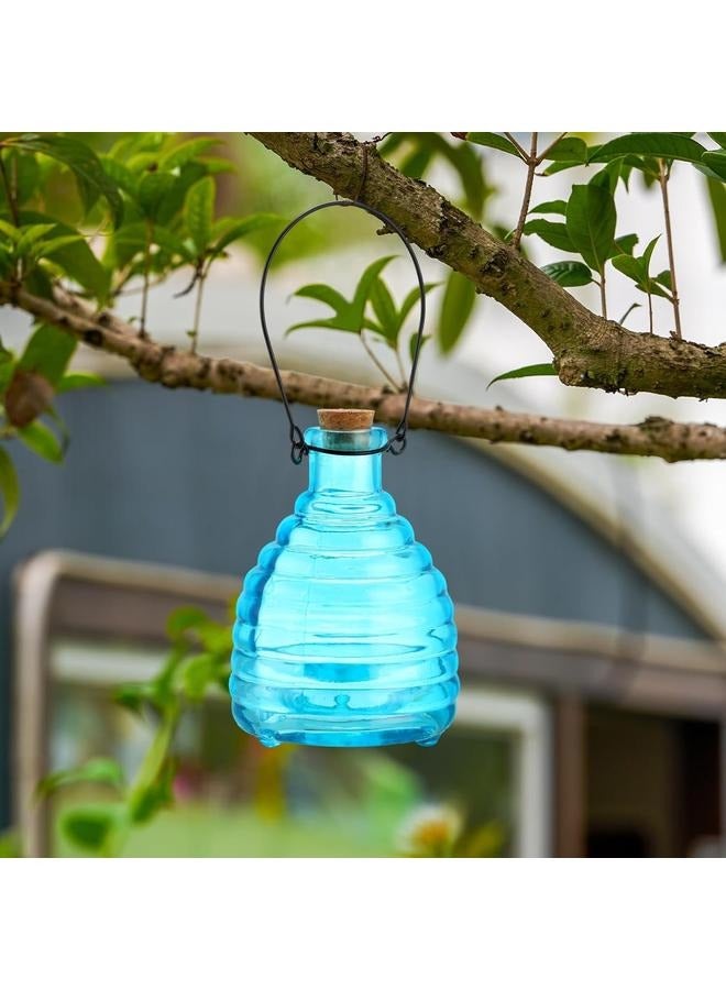 Generic 2 Pieces Glass Wasp Trap Outdoor Hanging Reusable Wasp Traps with Steel Hooks Yellow Jacket Catchers Trap for Outside Garden Farm Courtyard Garden  - Image 5