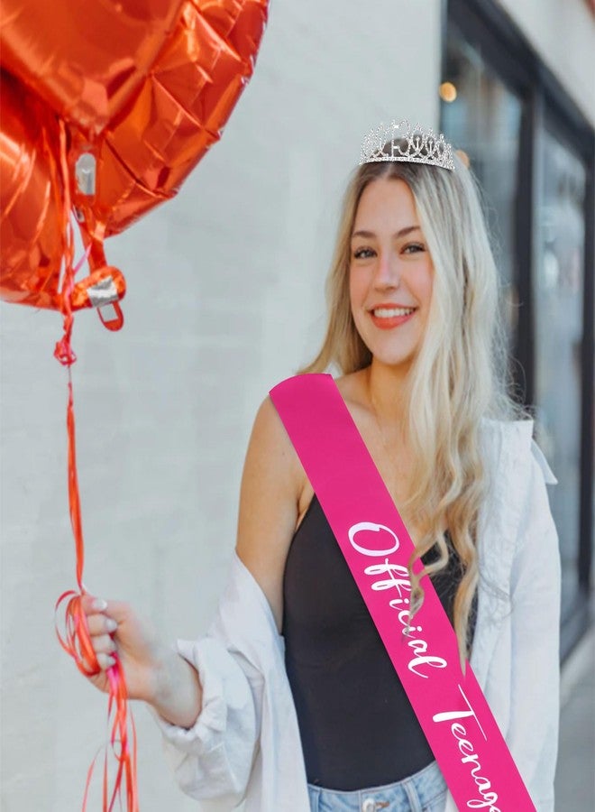 CAVETEE Silver 13th Birthday Crown and Sash Set for Teenagers - Image 3