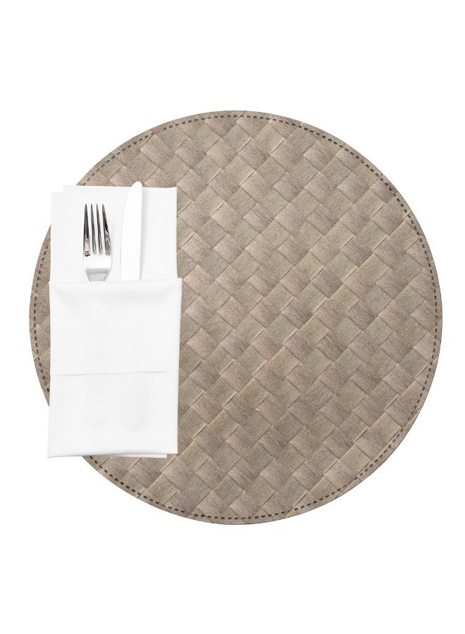 Restaurantware مفرش طاولة دائري من ماكروويف 15 بوصة، مجموعة من 6 مفرش طاولة - متين، سهل التنظيف، مفرش طاولة بلاستيكي بني فاتح للمائدة، للمنازل أو المطاعم - Image 2