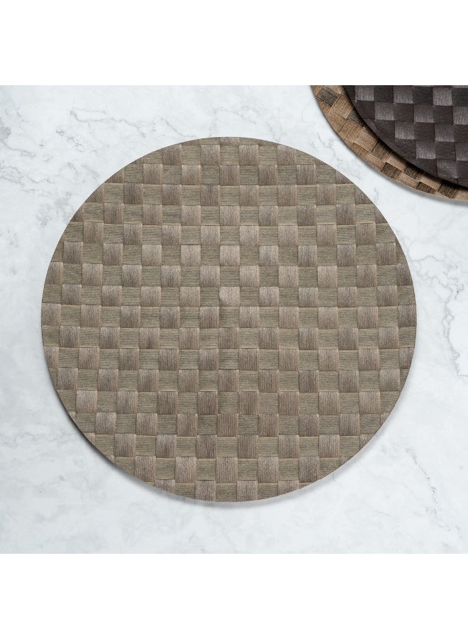 Restaurantware مفرش طاولة دائري من ماكروويف 15 بوصة، مجموعة من 6 مفرش طاولة - متين، سهل التنظيف، مفرش طاولة بلاستيكي بني فاتح للمائدة، للمنازل أو المطاعم - Image 4