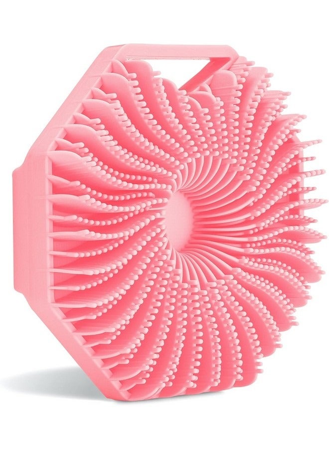 Beauenty Antimicrobial Silicone Bath Body Brush Exfoliating Body Scrubber for Sensitive Skin Eco Friendly Shower Scrubber for Body Silicone Body Brush for Showering(Pink) - Image 1